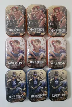 LOT of (9) One Piece Vol. 2 Mini Tins English Sealed - 3 Complete SET w Luffy - Image 1
