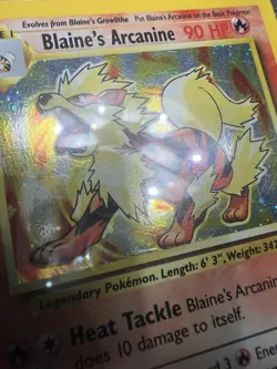 BLAINE'S ARCANINE Holo #1/132 2000 Pokemon Gym Chal. PSA 5 - Image 3