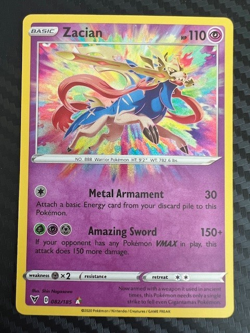 Pokemon TCG Zacian Vivid Voltage 082/185 Holo Amazing Rare NM - Image 1