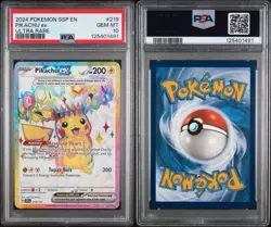 2024 Pokemon SSP EN-Surging Sparks 219/191 Pikachu EX Ultra Rare PSA 10 Gem Mint - Image 3