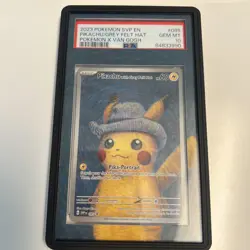 PSA 10 Pikachu Grey Felt Hat SVP 085 Pokemon Center x Van Gogh Promo GEM MINT - Image 1