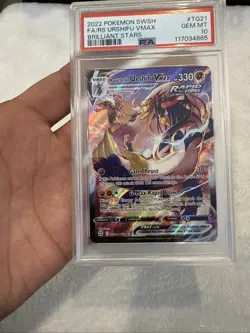 2022 Pokemon Sword & Shield Brilliant Stars #TG21 Fa/Rs Urshifu Vmax PSA 10 - Image 4