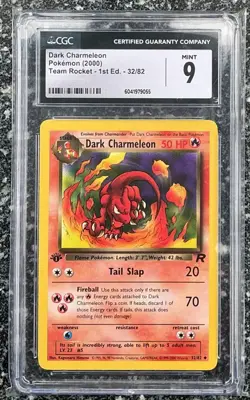 Dark Charmeleon, Pokemon (2000) Team Rocket - 1st Edition - 32/82 CGC 9 Mint - Image 1