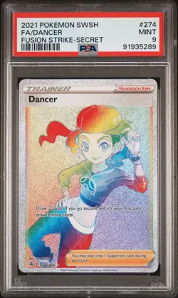 PSA 9 MINT Dancer 274/264 SWSH Fusion Strike Secret Rare Trainer Pokemon - Image 1