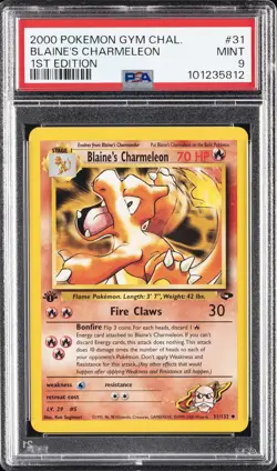 2000 POKEMON GYM CHALLENGE 1ST EDITION #31 BLAINE'S CHARMELEON PSA 9 - Image 1