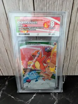 Pokemon Charmander MEP 038 First Partner Illustration Ace Graded 8 - Image 1