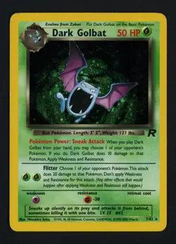 Dark Golbat 7/82 Team Rocket Unlimited Holo Rare Pokemon TCG - Image 1