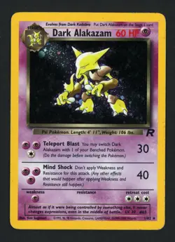 Dark Alakazam 1/82 Team Rocket Unlimited Holo Rare Swirl Pokemon TCG - Image 1
