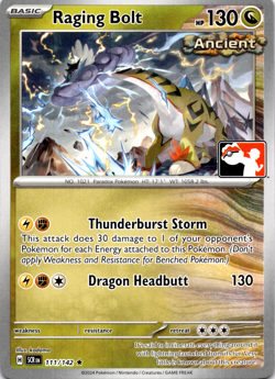Play! Pokemon Prize Pack 6 Stellar Crown 111/142 Raging Bolt - Image 1