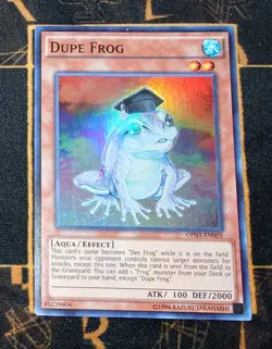YUGIOH Dupe Frog (OP03-EN005) Super Rare Near Mint - Image 1