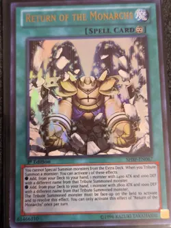 Yugioh Return Of The Monarchs SHSP-EN067 Ultra Rare 1st Ed NM - Image 1