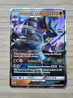 Lucario GX SM100 Black Star Promo Holo NM Pokemon Card English - Image 1
