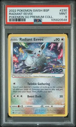 Pokemon Radiant Eevee SWSH230 SWSH: Sword & Shield Promo Cards Holo PSA 9 - Image 1