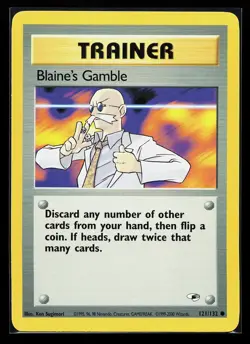 Blaine's Gamble 121/132 Common Gym Heroes Pokemon Card - Image 1