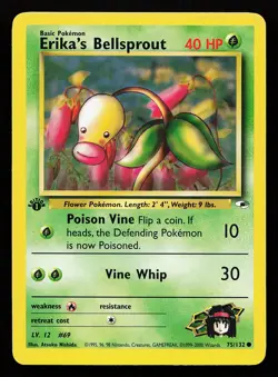 Erika's Bellsprout 75/132 1st Edition Gym Heroes Pokemon Card - Image 1