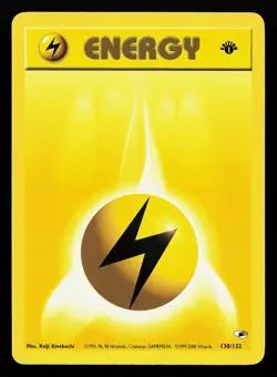 Lightning Energy 130/132 1st Edition Gym Heroes Pokemon Card - Image 1