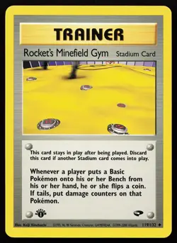 Rocket's Minefield Gym 119/132 Uncommon 1st Edition Gym Challenge Pokemon Card - Image 1