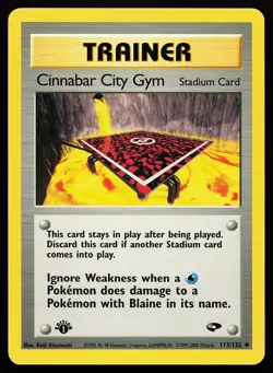Cinnabar City Gym 113/132 Uncommon 1st Edition Gym Challenge Pokemon Card - Image 1