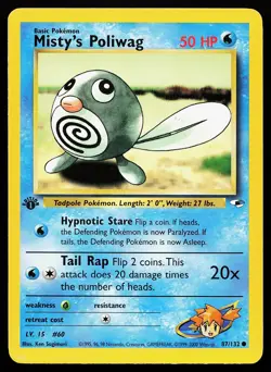 Misty's Poliwag 87/132 Common 1st Edition Gym Heroes Pokemon Card - Image 1