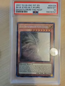 2021 Yu-Gi-Oh! Blue-Eyes Alternative White Dragon Ghost Past 1st Edition PSA 10 - Image 2