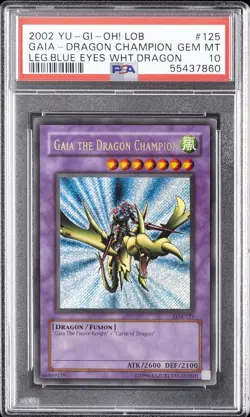 2002 YU-GI-OH! LOB #125 GAIA THE DRAGON CHAMPION PSA 10 - Image 1