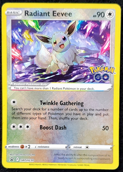 Radiant Eevee SWSH230 Pokemon Go, Sword & Shield Promo Cards Hol, Near Mint - Image 1