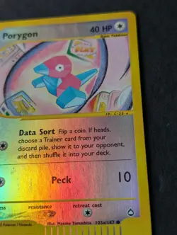 Porygon 103a/147 Reverse Holo Foil 2002 WOTC Pokemon Aquapolis - Image 5