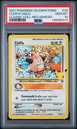 2021 POKEMON CELEBRATIONS CLASSIC COLL #20 CLEFFA-HOLO PSA 10 - Image 1