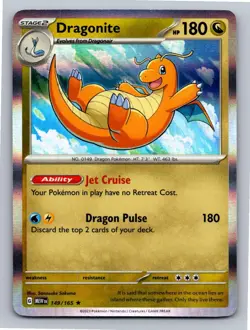 Dragonite 149/165 Rare 151 Pokemon Holo Lightly Played - Image 1