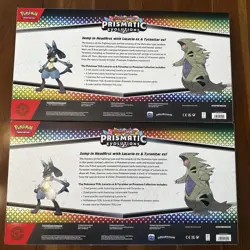 POKEMON PRISMATIC EVOLUTIONS LUCARIO & TYRANITAR EX PREMIUM COLLECTION LOT OF 2 - Image 2