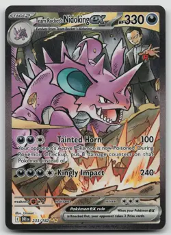 Pokemon TCG Team Rocket’s Nidoking ex 233/182 SIR Destined Rivals Pack Fresh NM - Image 1