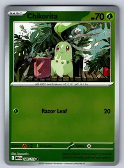 Chikorita 008/132 Common Mega Evolution Reverse Holo Near Mint - Image 1