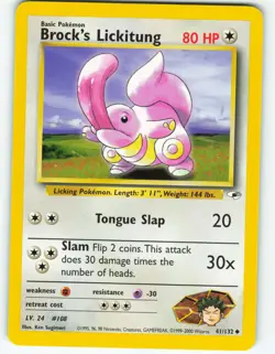 Brock's Lickitung - 41/132 Gym Heroes - Pokemon TCG - 2000 - Image 1