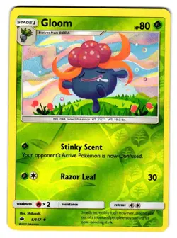 Gloom 5/147 Uncommon Burning Shadows Pokemon Reverse Holo Lightly Played - Image 1