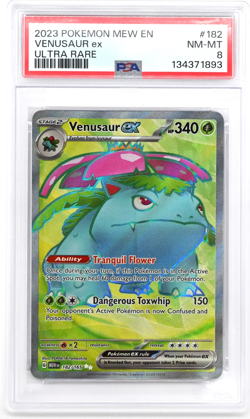 2023 Pokemon Scarlet & Violet 151 Venusaur EX Ultra Rare #182/165 PSA 8 - Image 1