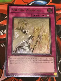 Yugioh Solemn Warning DREV - EN077 1st Edition Ultimate Rare Near Mint - Image 2