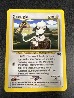 SMEARGLE 2001 POKEMON BLACK STAR PROMO CARD #32 NM - Image 1