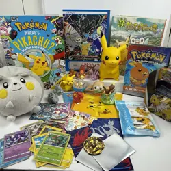 Pokemon Lot Japanese Books, Cards, Pikachu Light, Plushy, Legos And More - Image 1
