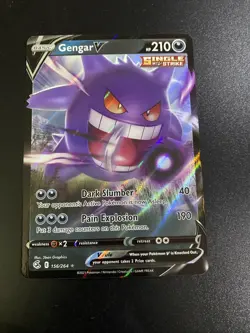 Gengar V - 156/264 - Pokemon Fusion Strike Sword & Shield Ultra Rare Card NM - Image 1