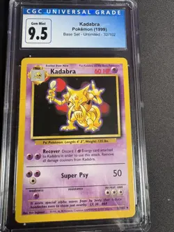 CGC 9.5 - 10 Blue Label KADABRA 32 BASE SET UNLIMITED POKEMON GEM MINT VINTAGE - Image 4
