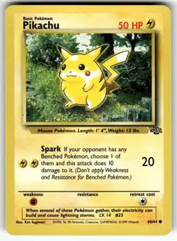 Pikachu 60/64 Common Jungle Pokemon Unlimited Lightly Played - Image 1