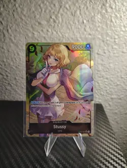 One Piece En Card Game Carte Holo Stussy Alt Art OP07-085 English Mint - Image 1