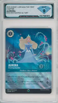 Disney Lorcana First Chapter AURORA DREAMING GUARDIAN #213 Enchanted💎DSG 9 Mint - Image 1