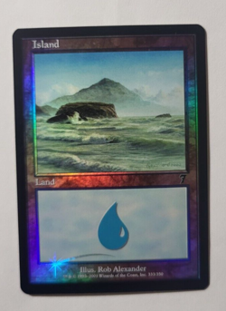 Foil Island 7th Edition LP+ Magic the Gathering Card - Image 1