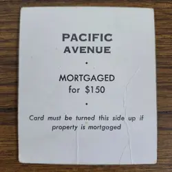 Replacement Pacific Ave Title Deed Card Regular Basic Monopoly b - Image 2