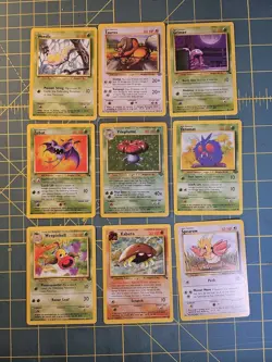 LOT OF 9 VINTAGE POKEMON CARDS LOT NM-LP | Holo Rare | Jungle, Fossil, Base Set - Image 1