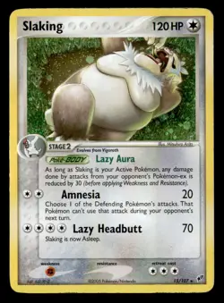 Slaking 15/107 Holo Rare Deoxys Pokemon Holo Heavily Played - Image 1