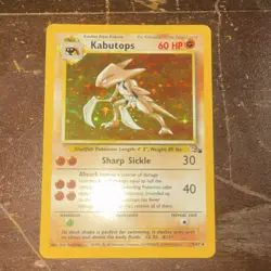 Pokemon Kabutops 9/62 Fossil Holo Rare Stage 2 60 HP English Wizards Card - Image 1