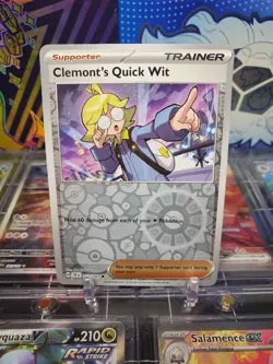 Clemont's Quick Wit 167/191 Reverse Holo Uncommon Pokemon TCG S&V Surging Sparks - Image 1