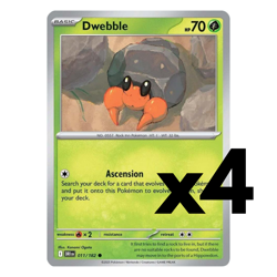 4x Dwebble - 011/182 - SV10: Destined Rivals (DRI) Pokemon Playset x4 - Image 1